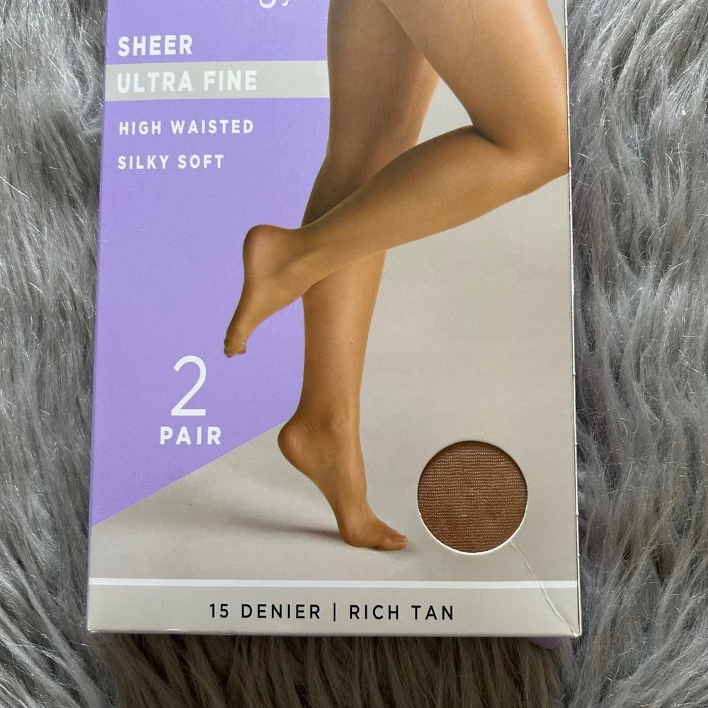 Silk Impressions Ultra‎ Fine Sheer Tights Womens Size XXXL Rich Tan High Waisted